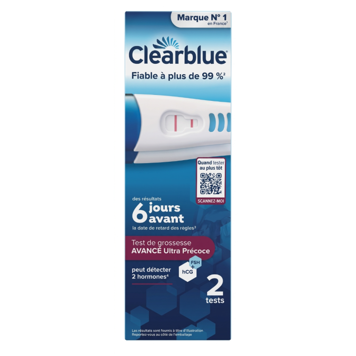 Test de grossesse Avance Ultra Précoce Clearblue - lot de 2 tests