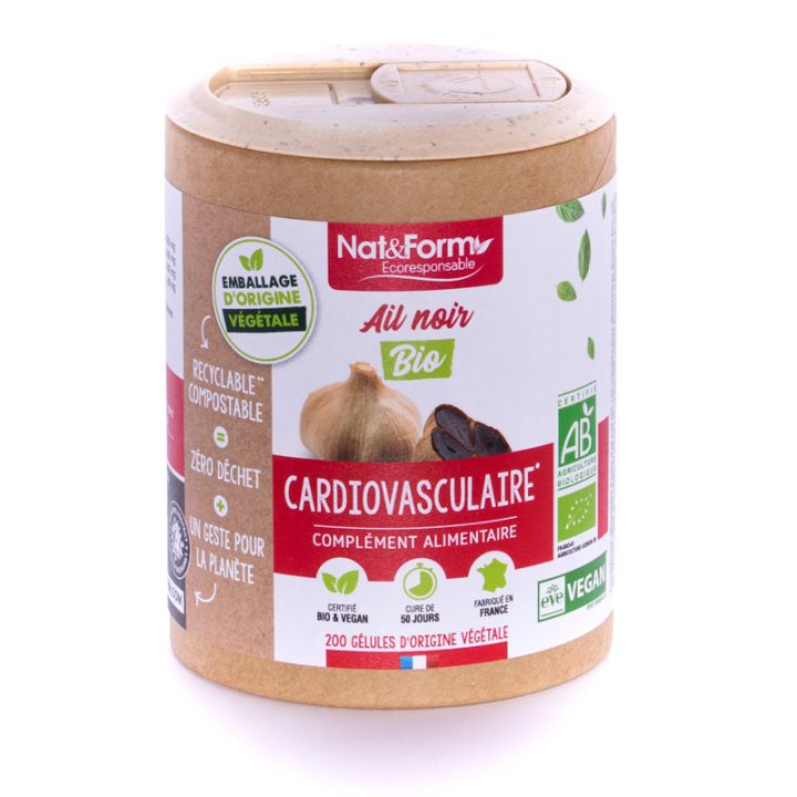 Ail noir Bio Ecoresponsable Nat&form - Boite de 200 gélules