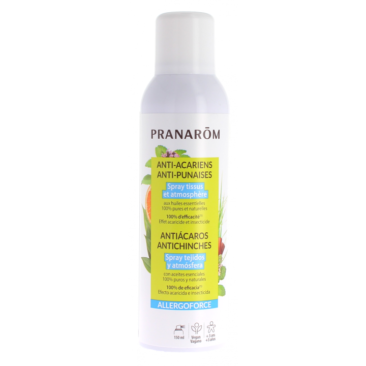Allergoforce Spray environnement anti-acariens, anti punaises et anti-tiques Pranarôm - spray de 150 ml