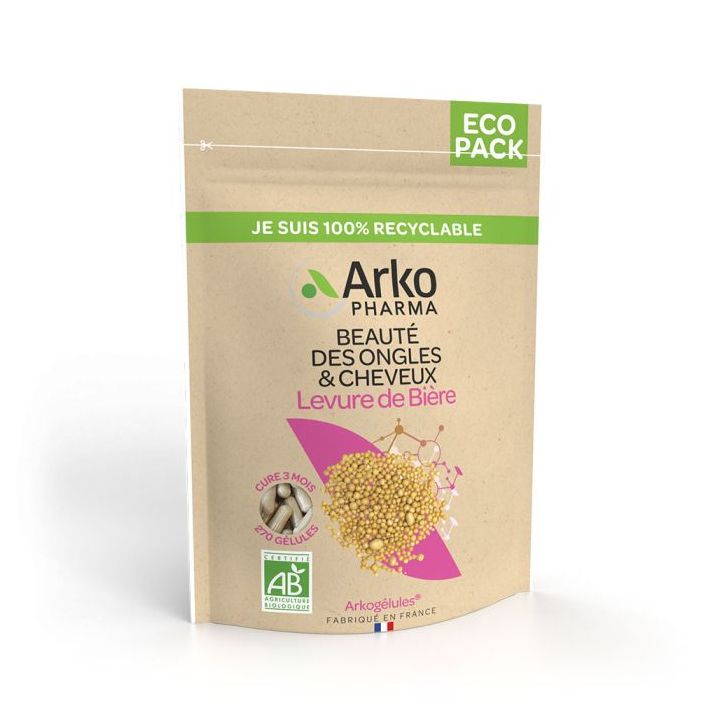 Arkogélules Levure de bière bio beauté des ongles et des cheveux Arkopharma - sachet de 270 gélules