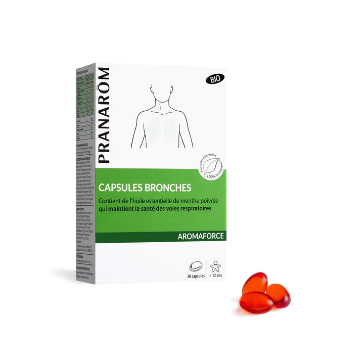 Aromaforce Capsules bronches bio Pranarôm - boîte de 30 capsules