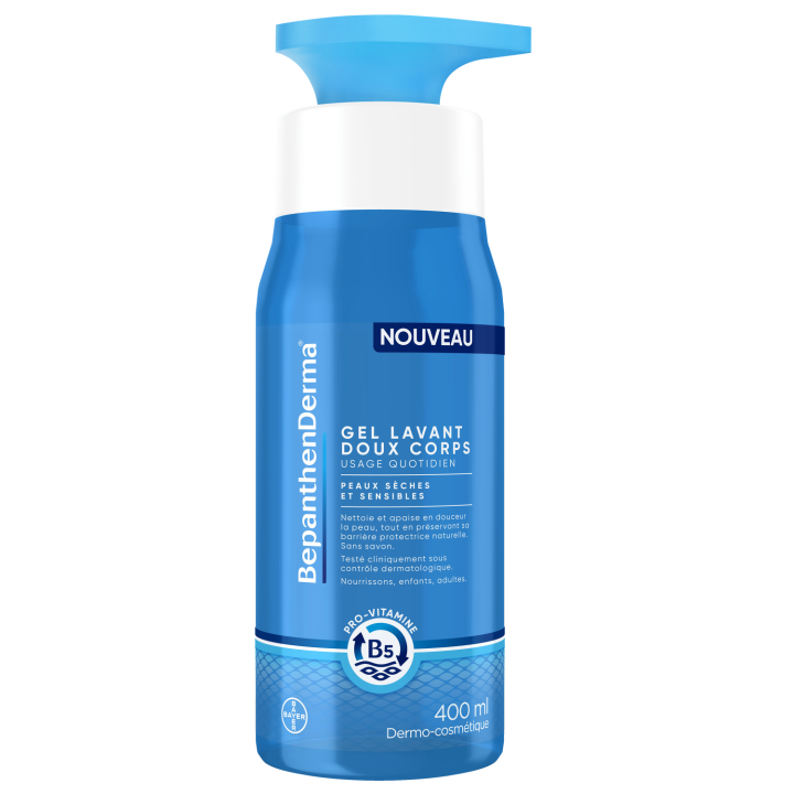 BepanthenDerma Gel Lavant Doux Corps 400 ml Peaux sèches et sensibles
