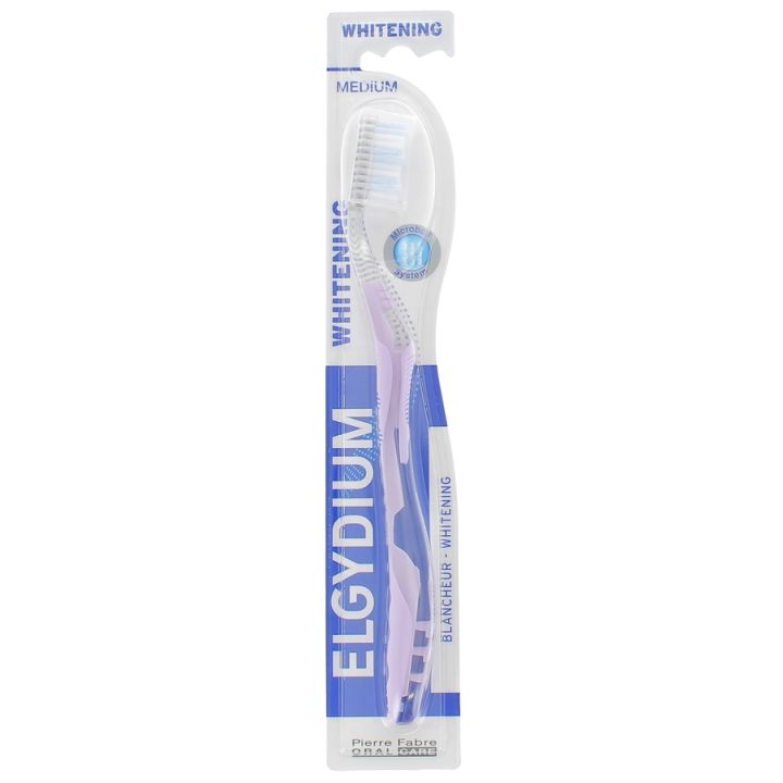 Brosse à dents medium blancheur Elgydium - une brosse à dents medium