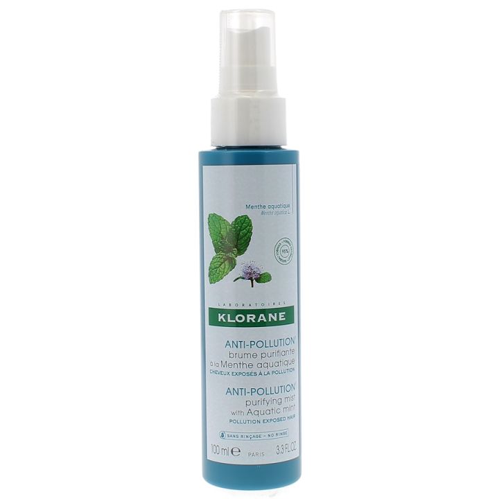 Brume Purifiante Anti-Pollution Menthe Aquatique Klorane - spray de 100 ml