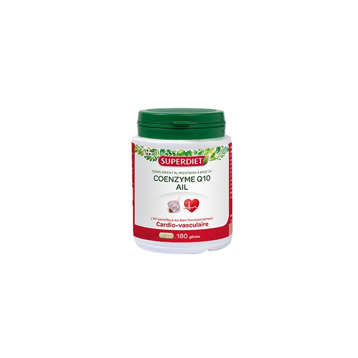 Coenzyme Q10 + Ail Super Diet - boite de 180 capsules