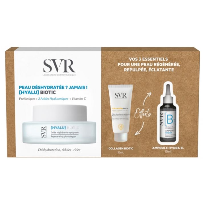 Coffret Hyalu Biotic peau déshydratée SVR - coffret de 3 produits