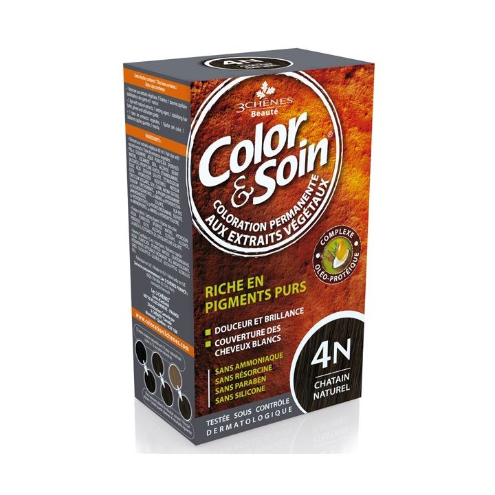 Color & soin coloration permanente chatain naturel 4N Les 3 chênes - 1 kit