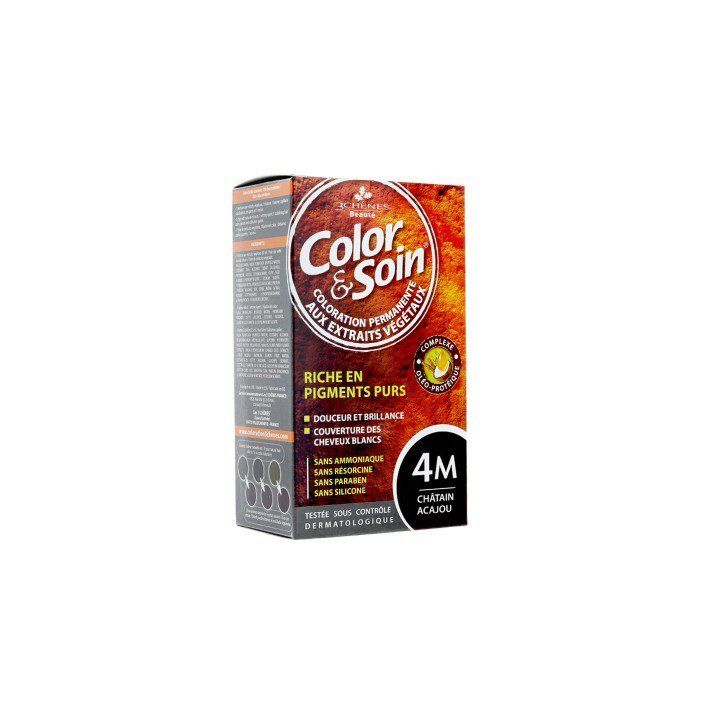 Color & soin coloration permanente châtain acajou 4M Les 3 chênes - 1 kit
