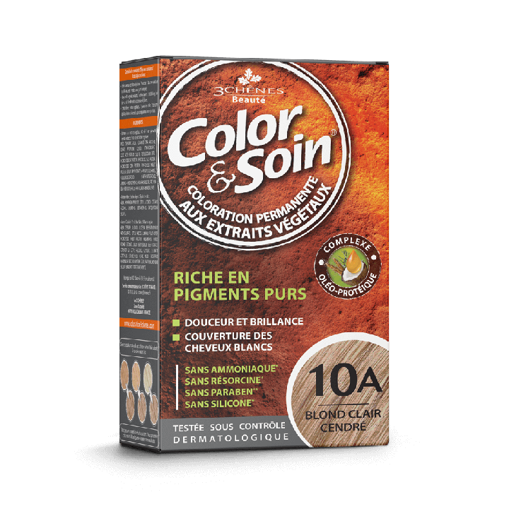 Color & soin coloration permanente Blond clair cendré 10A Les 3 chênes - 1 kit