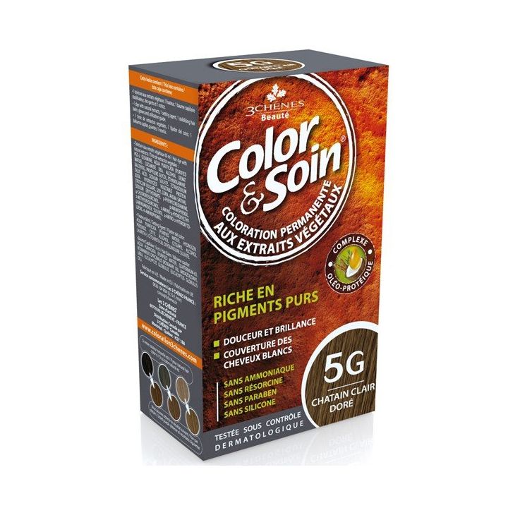 Color & soin coloration permanente Châtain clair doré 5G Les 3 chênes - 1 kit