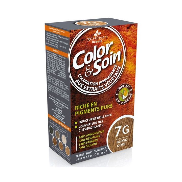 Color & soin coloration permanente Blond doré 7G Les 3 chênes - 1 kit