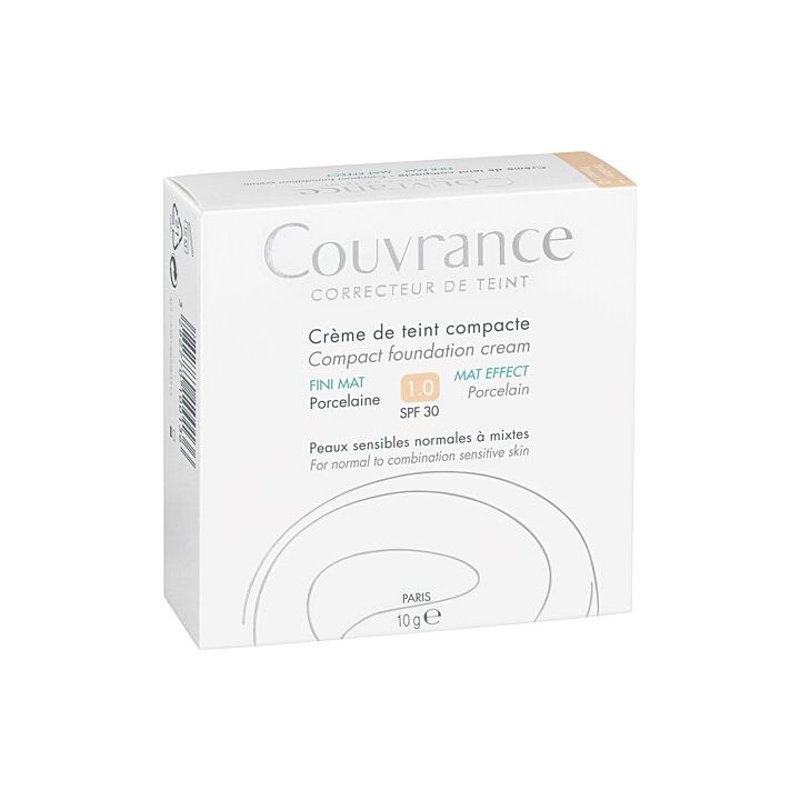 Couvrance crème de teint compacte Porcelaine 1.0 SPF 30 Avène - poudrier de 10 g