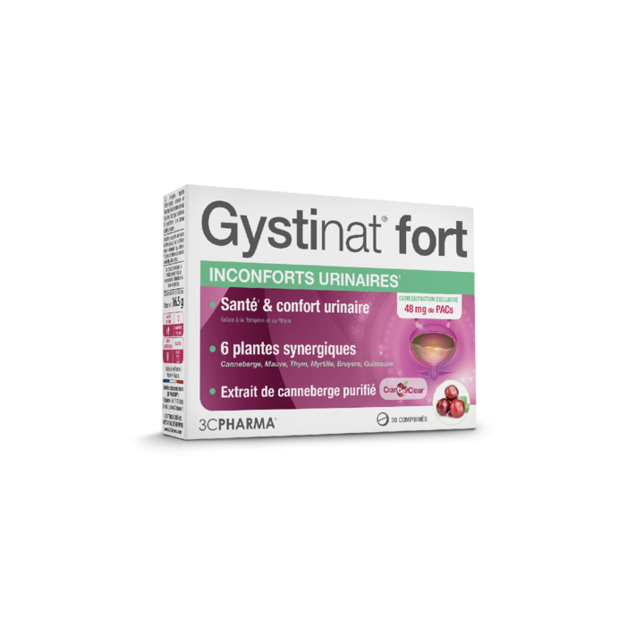 Gystinat Fort inconforts urinaires 3C Pharma - boîte de 30 comprimés