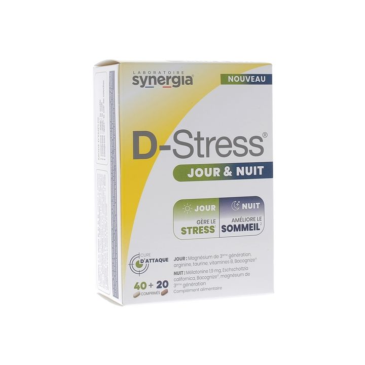 D-Stress jour et nuit Synergia - boîte de 60 comprimés