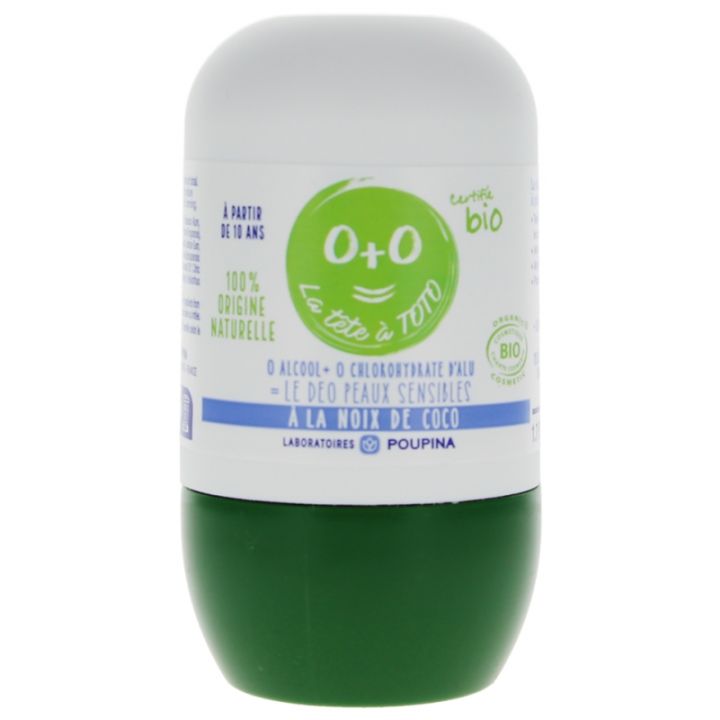 La Tête à Toto Déodorant enfant 48h peaux sensibles noix de coco bio Poupina - roll-on de 50 ml