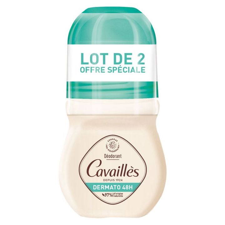 Déodorant Dermato anti-odeurs Rogé Cavaillès - lot de 2 roll-on 50 ml
