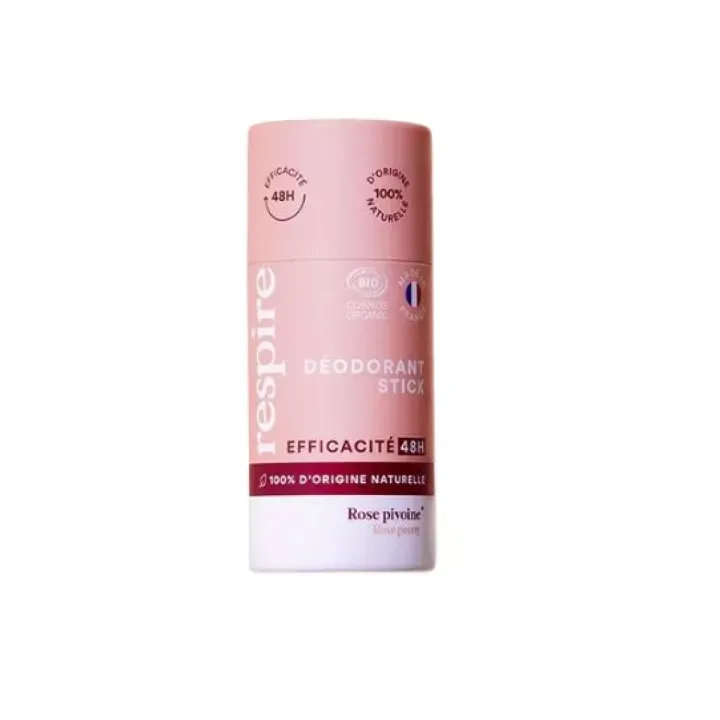 Déodorant Rose pivoine bio Respire - stick de 50g
