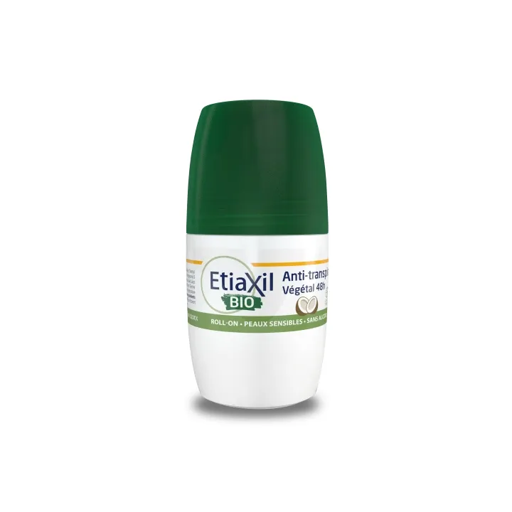 Déodorant anti-transpirant végétal bio parfum coco Etiaxil - roll-on de 50ml