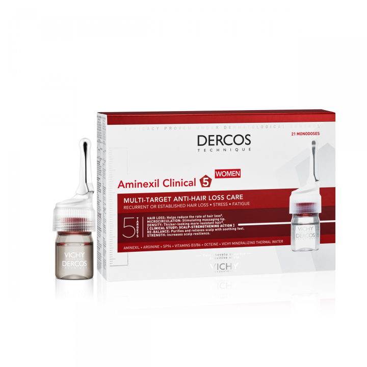 Dercos aminexil clinical 5 Femme Vichy - boîte de 21 monodoses