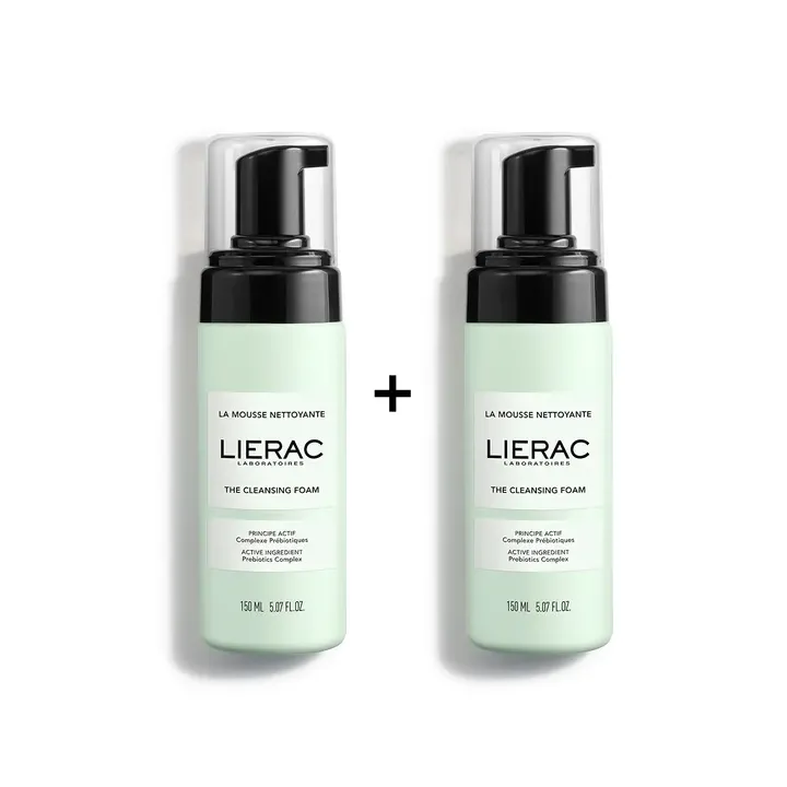 La mousse nettoyante Lierac - lot de 2 flacons-pompe de 150ml offre spéciale