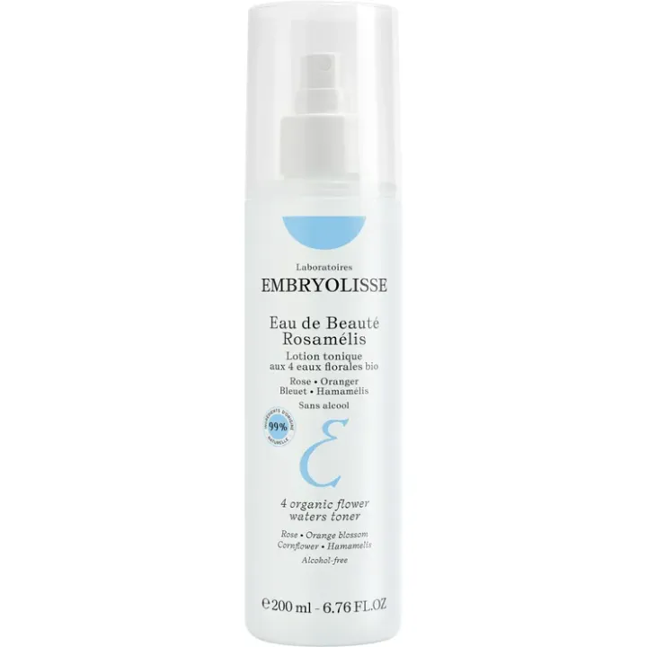 Eau de beauté Rosamélis lotion tonique aux 4 eaux florales bio Embryolisse - spray de 200 ml