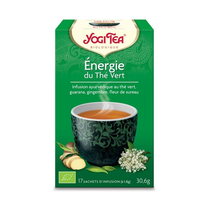 Energie du thé vert BIO Yogi Tea - boite de 17 sachets 