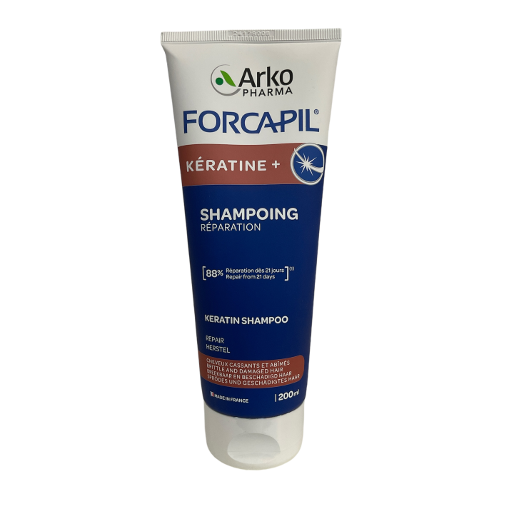 Forcapil shampooing Kératine+ fortifiant/réparation Arkopharma - tube de 200ml
