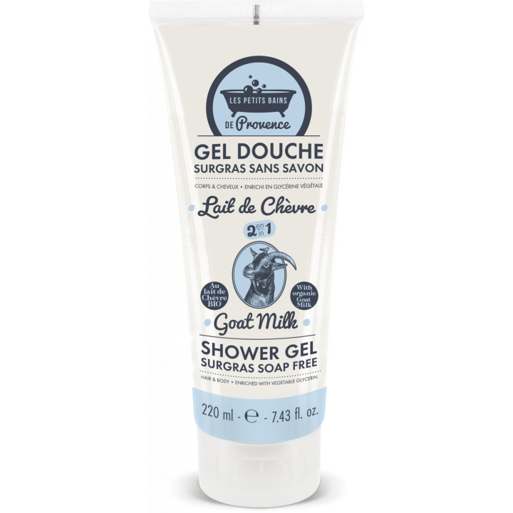 Gel douche surgras au lait de chèvre Les petits bains de Provence - tube de 220ml