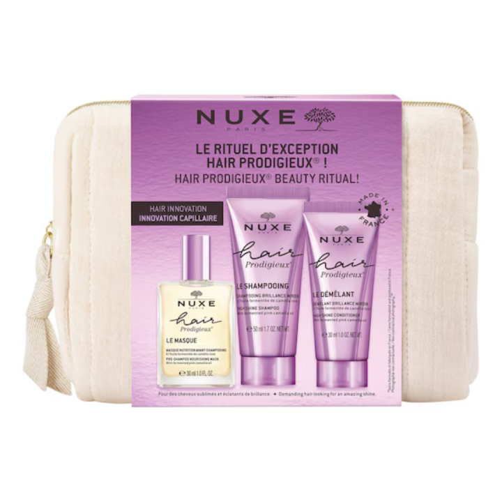 Hair Prodigieux Le rituel d'exception format voyage Nuxe - trousse de 3 produits