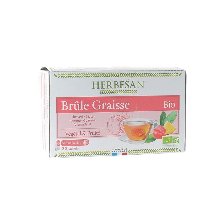 Infusion Brûle graisses bio Herbesan - boîte de 20 sachets