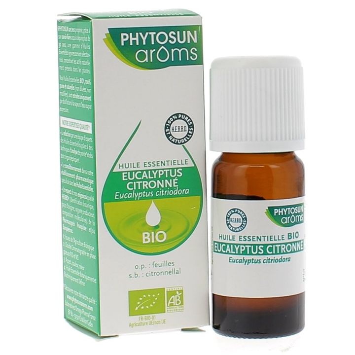 Huile essentielle Eucalyptus citronné BIO Phytosun Arôms - Flacon de 10 ml