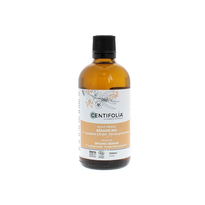 Huile végétale vierge de sésame bio Centifolia - flacon de 100ml