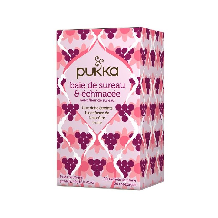 Infusion Baies de sureau & échinacée bio Pukka - boîte de 20 sachets