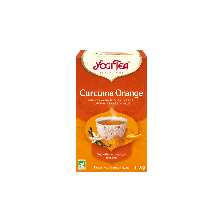 Infusion ayurvédique Curcuma Orange Yogi Tea - boite de 17 sachets