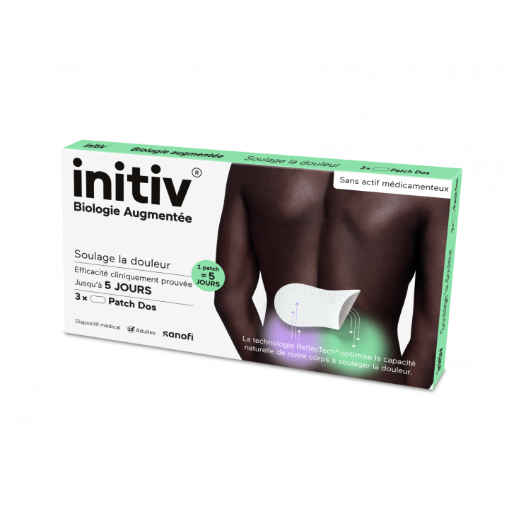 Initiv Patch dos anti-douleur Sanofi - boîte de 3 patchs