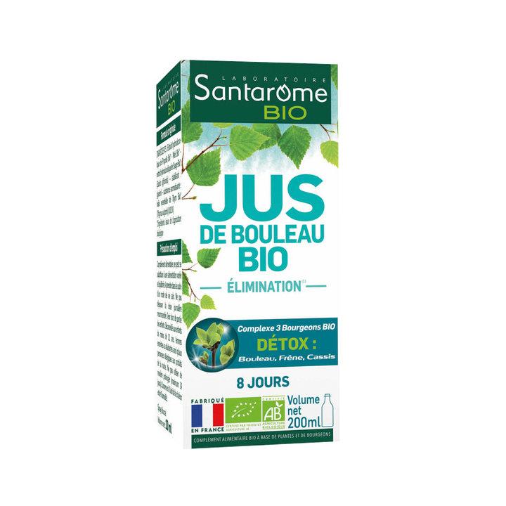 Jus de bouleau Bio élimination Santarome - Flacon de 200 ml