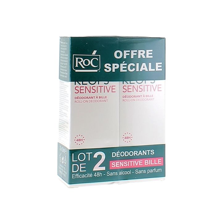 Keops Sensitive Déodorant à bille RoC - lot de 2 roll-on de 30 ml