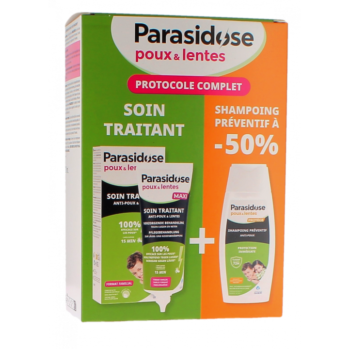 Kit de traitement anti-poux protocole complet Parasidose - lot de 2 produits