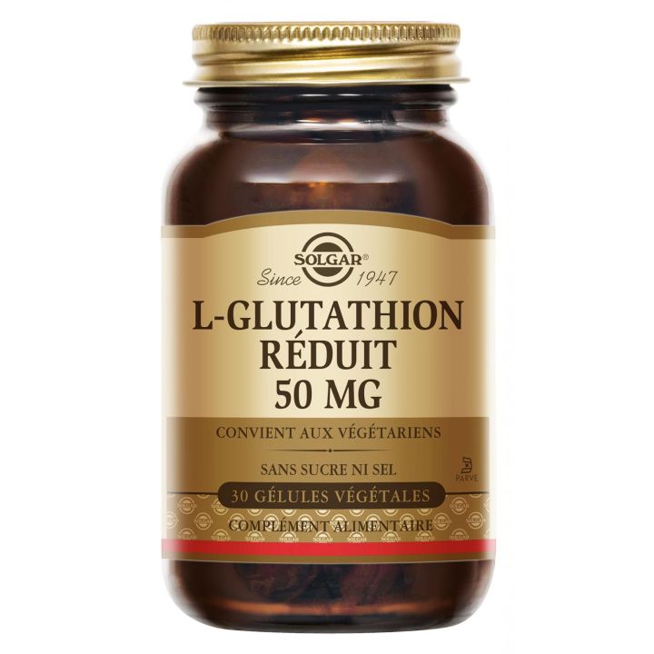 L-Glutathion 50 mg Solgar - pot de 30 gélules végétales