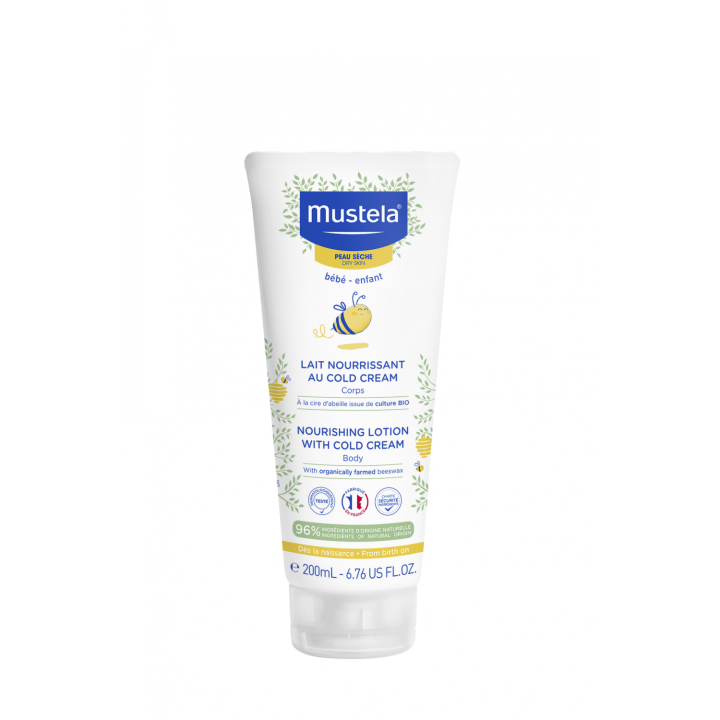 Lait nourrissant au cold cream peau sèche Mustela - tube de 200 ml