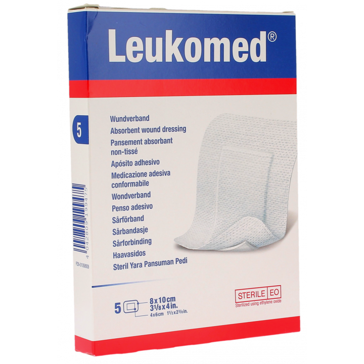 Leukomed pansements absorbants non-tissés Bsn médical - boite de 5 pansements de 8x10cm