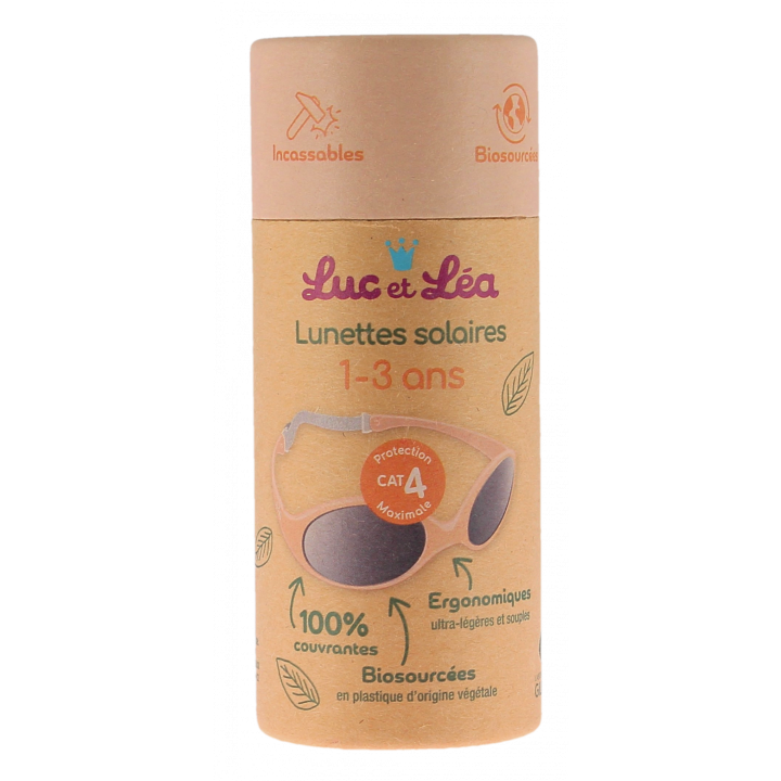 Lunettes solaires biosourcées catégorie 4 1-3 ans Fleur de pêche Luc et Léa - 1 paire de lunettes