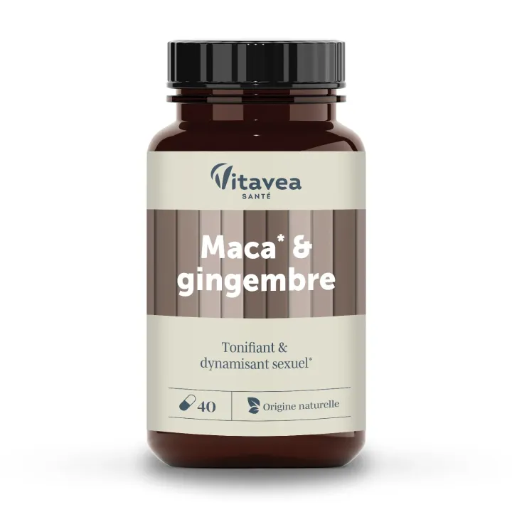 Maca et gingembre dynamisant sexuel Vitavea - pot de 40 gélules