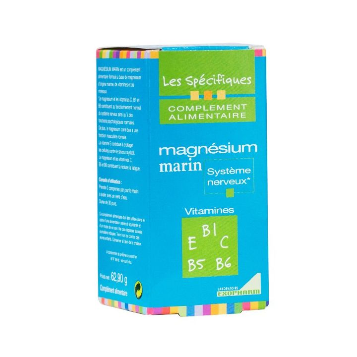Magnésium marin système nerveux Exopharm - Boite de 60 comprimés