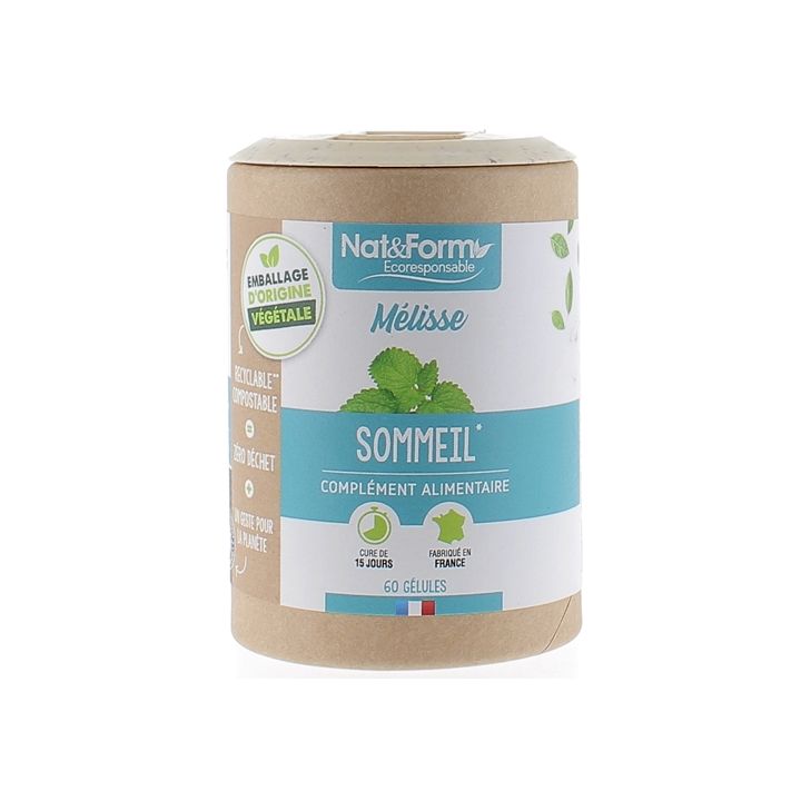 Mélisse Ecoresponsable Nat&Form - boite de 60 gélules