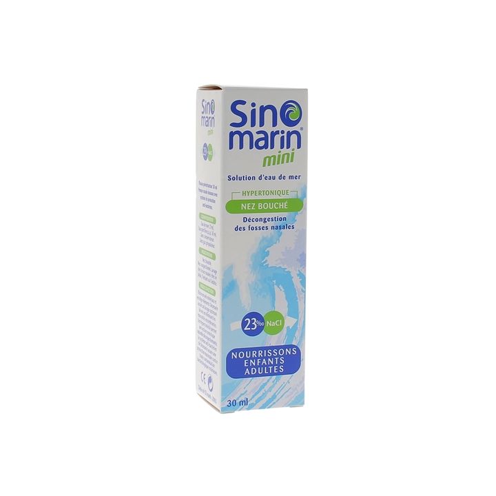 Mini Solution d'eau de mer nez bouché nourrissons enfants adultes Sinomarin - flacon de 30 ml