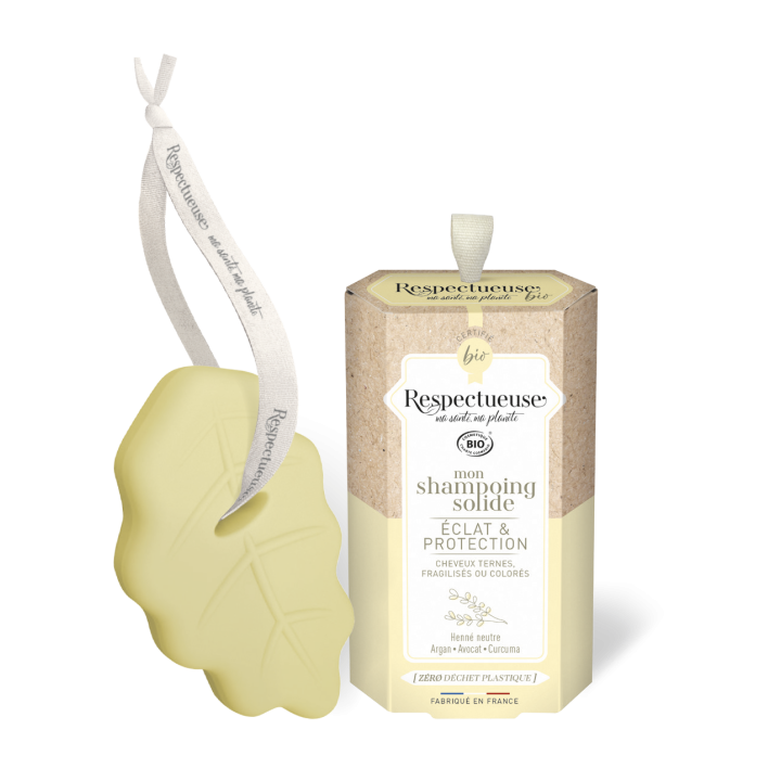 Mon Shampooing solide éclat & protection bio Respectueuse - pain de 75 g