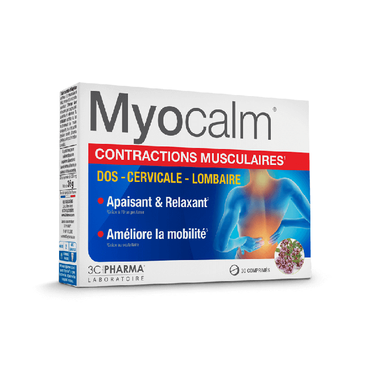 Myocalm contractions musculaires 3C Pharma - boîte de 30 comprimés
