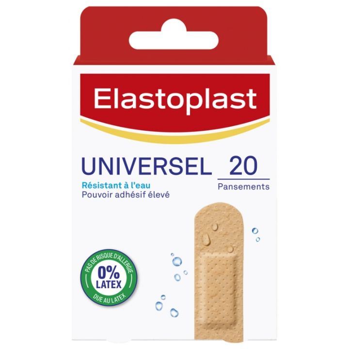 Pansements Universel résistant à l'eau Elastoplast - boîte de 20 pansements
