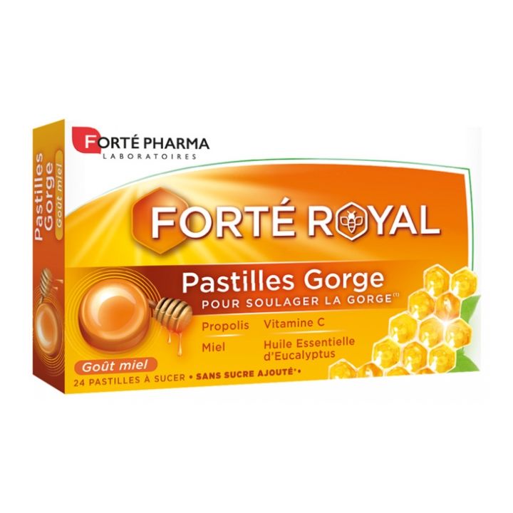 Forté Royal Pastilles gorge goût miel Forté Pharma - boîte de 24 pastilles